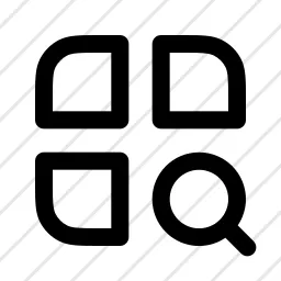 Square Grid Maginfying Glass Layout Grid List Search Find Magifier Icon