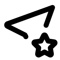 Location Star Line Icon