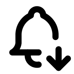 Bell Down Line Icon