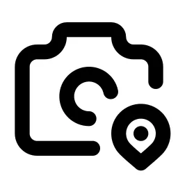 Camera Pin Line Icon