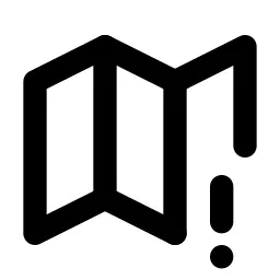 Map Exclamation Line Icon