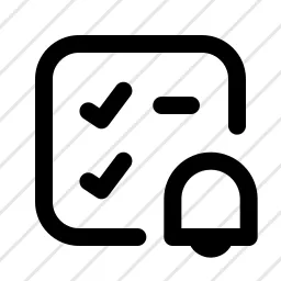 Square Checklist Bell Checklist Box Check List, Icon