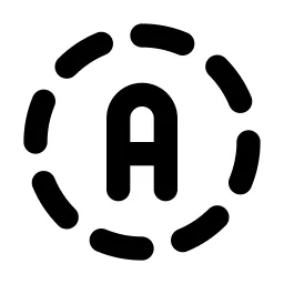 Circle Dashed Letter A Line Icon