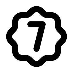 Rosette Number 7 Line Icon