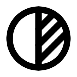 Circle Half 2 Line Icon