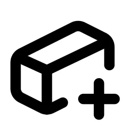Rectangular Prism Plus Line Icon