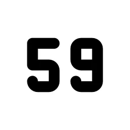 Number 59 Small Line Icon