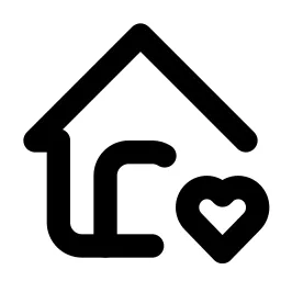 Home Heart Line Icon