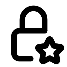 Lock Star Line Icon