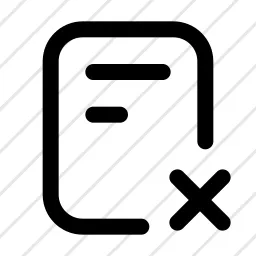 Page Cross Text Close X Document Icon