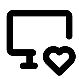 Device Desktop Heart Line Icon