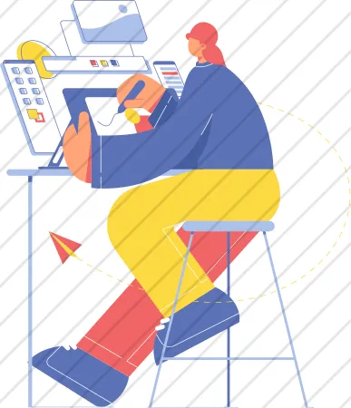 Person Designing on Tablet