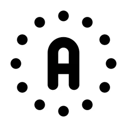Circle Dotted Letter A Line Icon