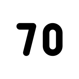 Number 70 Small Line Icon