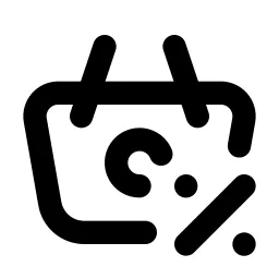 Basket Discount Line Icon