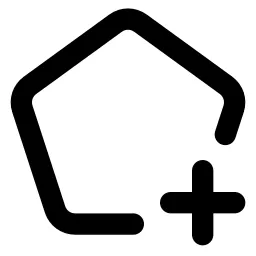 Pentagon Plus Line Icon