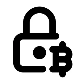 Lock Bitcoin Line Icon