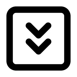 Square Chevrons Down Line Icon