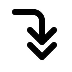 Corner Right Down Double Line Icon