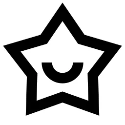 Star Smile Line Icon