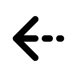 Arrow Left Dashed Line Icon