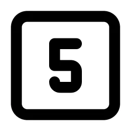 Square Number 5 Line Icon