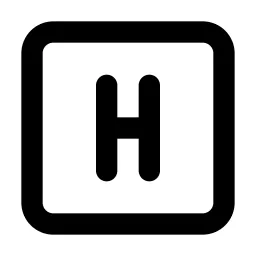 Square Letter H Line Icon
