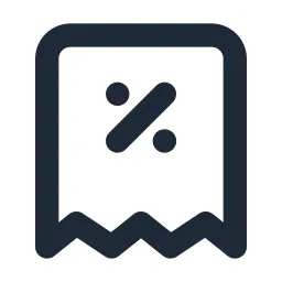 Receipt Discount Line Icon