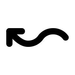 Arrow Wave Left Up Line Icon