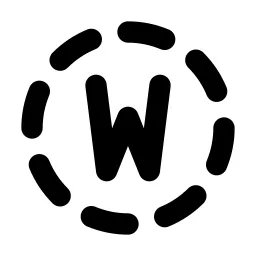 Circle Dashed Letter W Line Icon