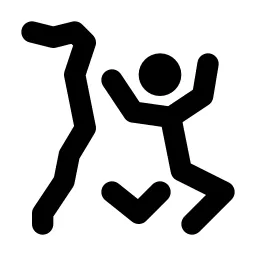 Cliff Jumping Line Icon