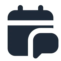 Calendar Chat Solid Icon