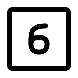 Number 6 Square Icon