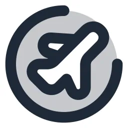 Airplane Circle Duotone Icon