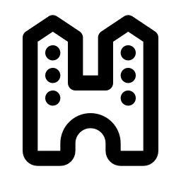 Building Fortress Line Icon