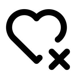 Heart X Line Icon