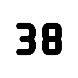Number 38 Small Line Icon