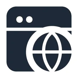 Browser 2 Globe Solid Icon