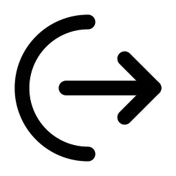 Arrow Left From Arc Line Icon