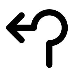 Arrow Roundabout Left Line Icon