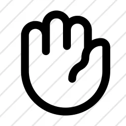 Raising Hand 4 Finger Hey Hello Icon