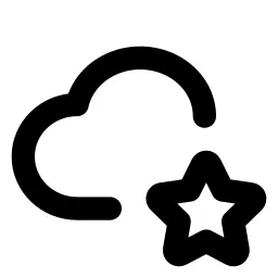 Cloud Star Line Icon