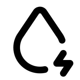 Droplet Bolt Line Icon