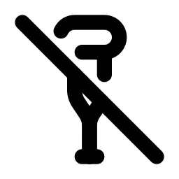 Crutches Off Line Icon