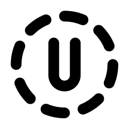 Circle Dashed Letter U Line Icon