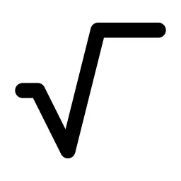 Square Root Line Icon
