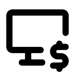 Device Desktop Dollar Line Icon