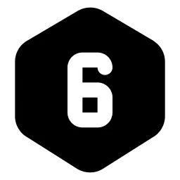 Hexagon Number 6 Icon