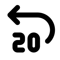 Rewind Backward 20 Line Icon