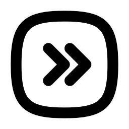Square Rounded Chevrons Right Line Icon